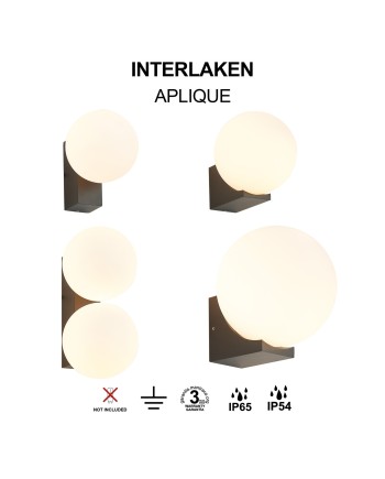 INTERLAKEN * APLIQUE IP54 G9 NEGRO